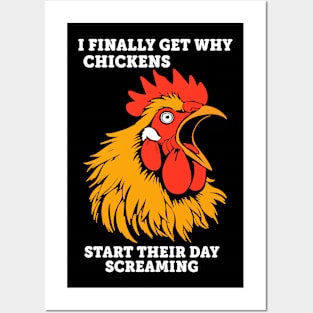 Chickens Screaming Posters and Art